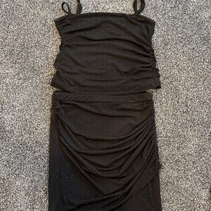 Black Ruched Set  with Spaghetti Straps